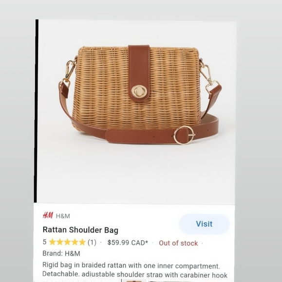 H&M Handbags - Cute Rattan crossbody purse